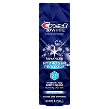 Crest 3D White Advanced Hydrogen Peroxide 2.5%, Teeth Whitening Toothpaste, Fresh Mint, 3.0 oz