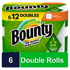 Bounty White Full Sheets Double Rolls Paper Towels, 6 count, 348 Each