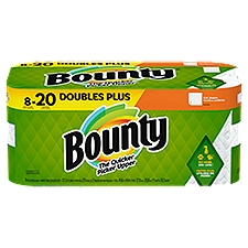 Bounty White Full Sheets Double Plus Rolls Paper Towels, 8 count