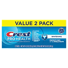 Crest Pro-Health Whitening Fluoride Toothpaste Value Pack, 4.3 oz, 2 count