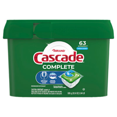 Cascade Complete Fresh Scent Dishwasher Detergent, 63 count, 2.04 lb