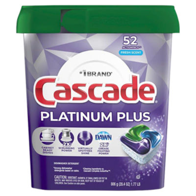 Cascade Platinum Fresh Scent Dishwasher Detergent, 62 count, 34.5 oz