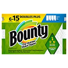 Bounty Select-A-Size White Double Plus Rolls Paper Towels, 6 count