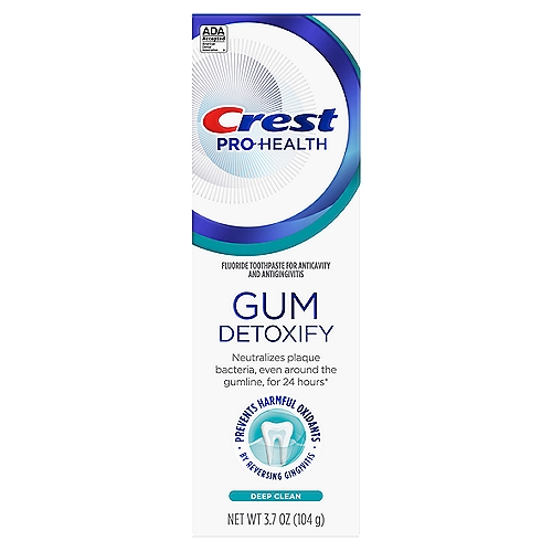 Crest Pro-Health Gum Detoxify Fluoride Toothpaste for Anticavity and Antigingivitis, 3.7 oz