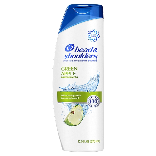 Brought to you by the #1 dermatologist-recommended brand, Head and Shoulders Green Apple Shampoo provides proven protection against flakes, itch,+ oil^ and dryness to give you shiny, vibrant hair and a healthy scalp. Head and Shoulders' unique formula works 7 surface layers deep in your scalp to help stop dandruff at its source and maintain healthy hair. Your scalp can come under attack from heat, sweat, pollution and stress, which can aggravate dandruff, but refreshing Green Apple Shampoo nourishes your hair and scalp with restorative moisture for a clean feel and healthy, hydrated scalp. Ignite your senses and feel it working with every wash as you lather up for a luxurious shower experience with the long-lasting scent of green apple and power of Head and Shoulders anti-dandruff shampoo. Our unique formula, with zinc pyrithione, delivers 7 healthy scalp and hair benefits:Fights drynessCalms itching+Relieves irritation+Reduces redness+Controls oiliness^Removes flakes+^Beautiful hair* visible flakes; with regular use** based on volume of sales+ associated with dandruff^ washes away oil and flakes