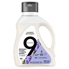 9 Elements Natural Laundry Detergent Liquid Soap, Lavender Scent, Vinegar Powered, 65 Fl Oz, 1 Count