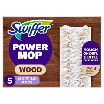 Swiffer PowerMop Wood Mopping Pad Refills for Floor Cleaning, 5 count , 5 Each