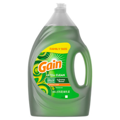 Gain Ultra Clean Original Scent Dishwashing Liquid Family Size, 56 fl oz