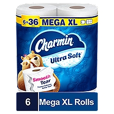 Charmin Ultra Soft Toilet Paper 6 Mega XL Rolls, 201.6 Each