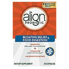 Align Probiotic Bloating Relief + Food Digestion, Probiotics for Women and Men, #1 Doctor Recommended Brand‡, Promotes Digestive Health and Helps Support the Metabolism of Food*, 28 Capsules