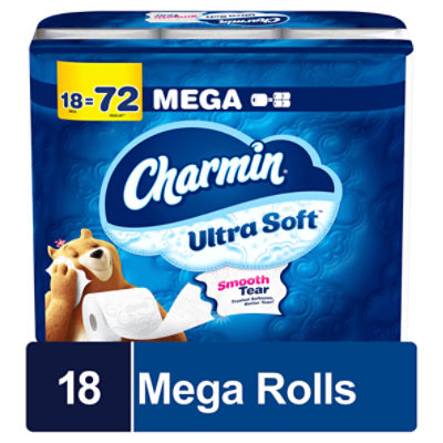 Charmin Ultra Soft Mega Bathroom Tissue Rolls, 6 count, 3 packs