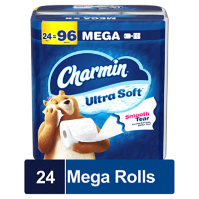 Charmin Ultra Soft Mega Bathroom Tissue Rolls, 8 count, 3 packs