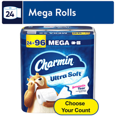 Charmin Ultra Soft Mega Bathroom Tissue Rolls, 8 count, 3 packs