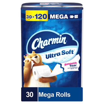 Charmin Ultra Soft Mega Bathroom Tissue Rolls, 30 count