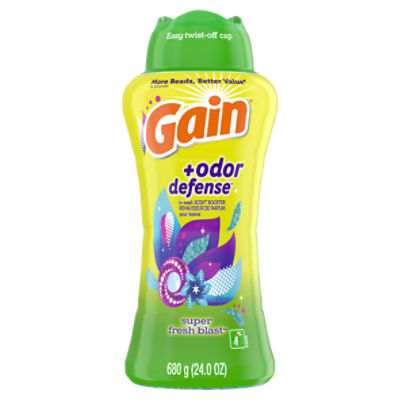 Gain +Odor Defense Super Fresh Blast In-Wash Scent Booster, 24.0 oz