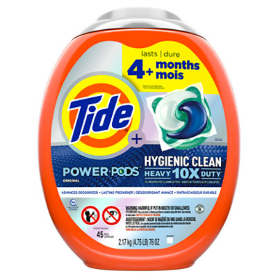 Tide Plus Power Pods Hygienic Clean Original Detergent, 45 count, 76 oz