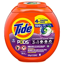 Tide Pods 3 in 1 Coldwater Clean Spring Meadow Detergent, 76 count, 66 oz