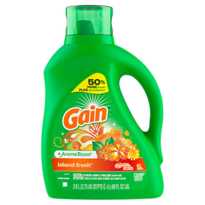 Gain +Aroma Boost Island Fresh Detergent, 61 loads, 88 fl oz liq