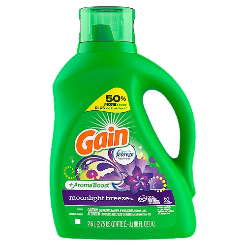 Gain +Aroma Boost Moonlight Breeze Detergent, 61 loads, 88 fl oz liq