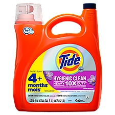 Tide Hygienic Clean Heavy 10x Duty Liquid Laundry Detergent, Spring Meadow, 94 Loads, 146 fl oz, HE Compatible