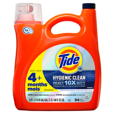 Tide Plus Hygienic Clean Original Detergent, 94 loads, 146 fl oz liq., 146 Fluid ounce