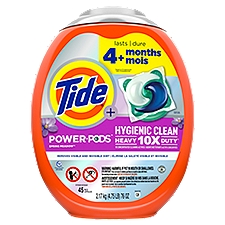 Tide Hygienic Clean Heavy 10x Duty Power PODS Laundry Detergent Pacs, Spring Meadow, 45 count, For Visible and Invisible Dirt