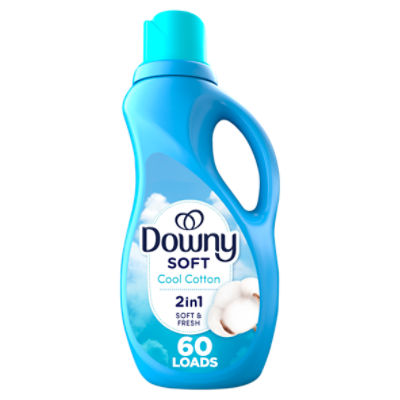 Downy Soft Cool Cotton 2 in 1 Fabric Softener, 60 loads, 44 fl oz, 44 Fluid ounce