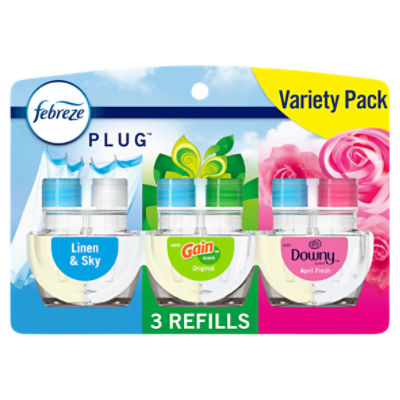 Febreze Plug Scented Oil Refills Variety Pack, 0.87 fl oz, 3 count