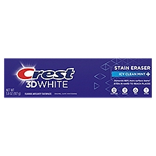 Crest 3D White Stain Eraser Icy Clean Mint Fluoride Anticavity Toothpaste, 3.8 oz, 3.8 Ounce