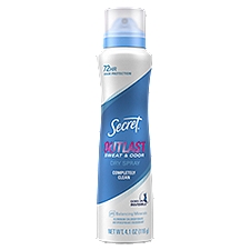 Secret Outlast Completely Clean Sweat & Odor Dry Spray Antiperspirant Deodorant, 4.1 oz