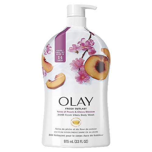Olay Fresh Outlast Notes of Peach & Cherry Blossom Body Wash, 33 fl oz
