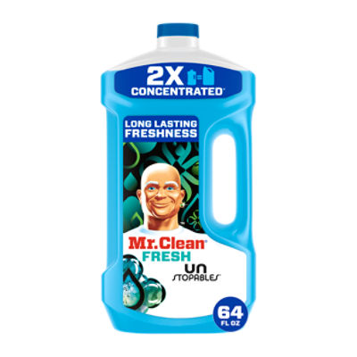 Mr. Clean All Purpose Cleaner, Floor Cleaner for Mopping, Cleaning Liquid, Unstopables, 64oz, 64 Fluid ounce