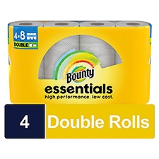Bounty Essentials Select-A-Size White Double Rolls Paper Towels, 4 count, 432 Each