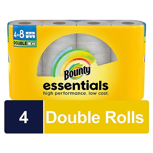 Bounty Essentials Select-A-Size White Double Rolls Paper Towels, 4 count