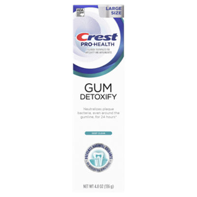 Crest Pro-Health Gum Detoxify Deep Clean Toothpaste 4.8 oz - Anticavity, Antibacterial Fluoride Toothpaste, Clinically Proven, Gum and Enamel Protection, Plaque Control