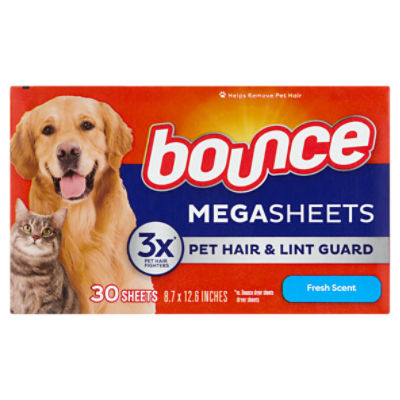 Bounce Pet Hair & Lint Guard Fresh Scent Mega Dryer Sheets, 30 count
