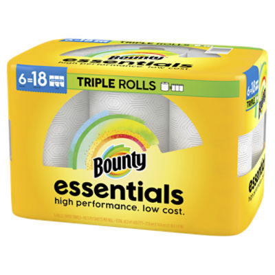 Bounty Essentials Select-A-Size White Triple Rolls Paper Towels, 6 count