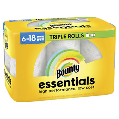 Bounty Essentials Select-A-Size White Triple Rolls Paper Towels, 6 count