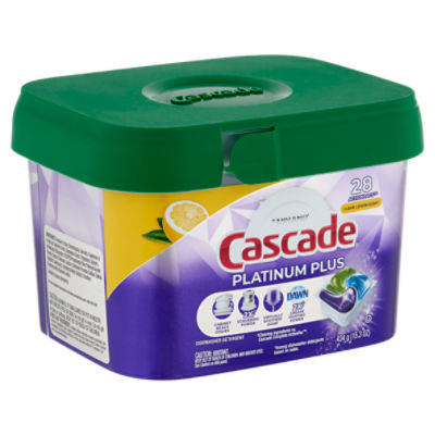 Cascade Clean Lemon Scent Platinum Plus Dishwasher Detergent, 28 count, 15.3 oz