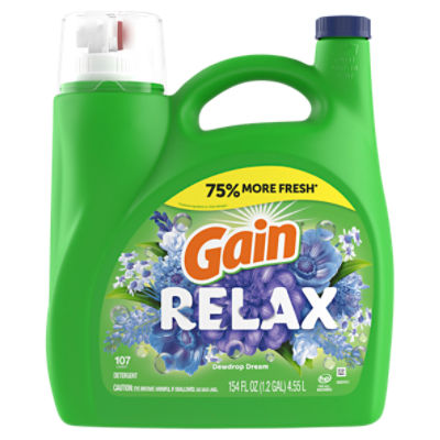 Gain Relax Dewdrop Dream Detergent, 107 loads, 154 fl oz