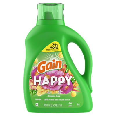 Gain Happy Hibiscus Hula Detergent, 61 loads, 88 fl oz, 88 Fluid ounce