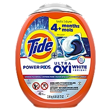 Tide Power Pods Ultra Oxi White + Bright Detergent, 45 count, 72 oz
