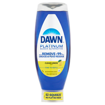 Dawn Platinum Clean Lemon Scent Dishwashing Liquid, 24.3 fl oz