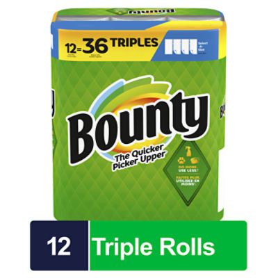 Bounty Select-A-Size White Triples Paper Towels, 12 count