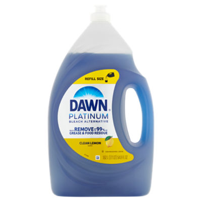 Dawn Platinum Bleach Alternative Clean Lemon Scent Dishwashing Liquid Refill Size, 54.8 fl oz