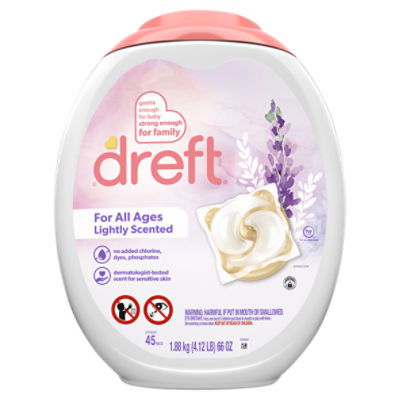 Dreft for All Ages Lightly Scented Detergent, 45 count, 66 oz