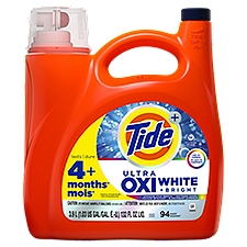 Tide Ultra Oxi White + Bright Detergent, 94 loads, 132 fl oz