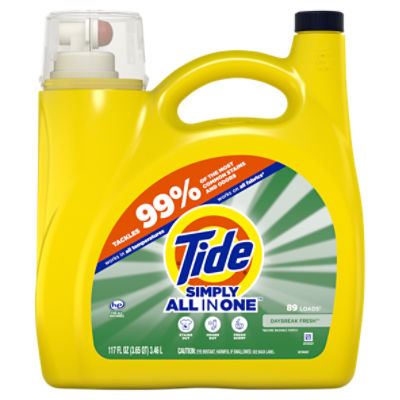 Tide Simply All in One Daybreak Fresh Detergent, 89 loads, 117 fl oz ...