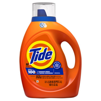 Tide Laundry Detergent Liquid, Original Scent, 80 Loads, 105 FL OZ