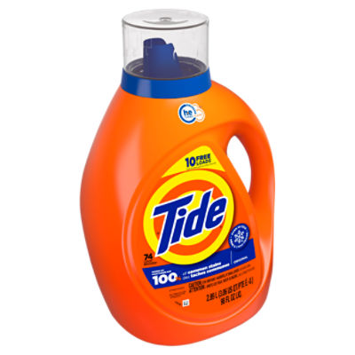 Tide Laundry Detergent Liquid, Original Scent, 74 Loads, 98 FL OZ
